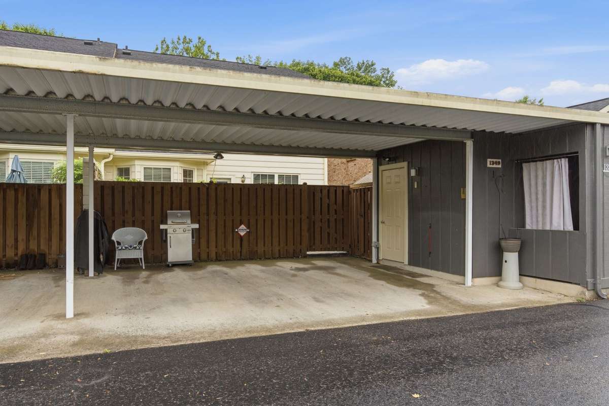 Carport, storage unit and garbage cubby