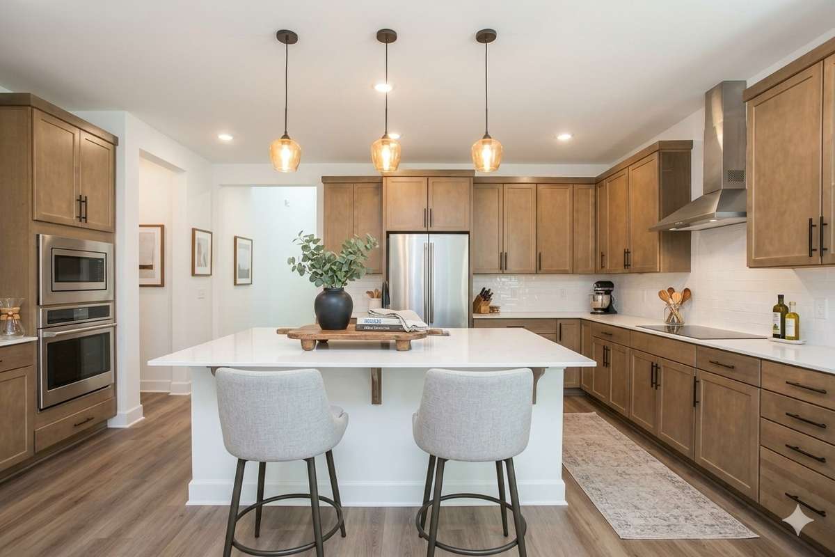 Enjoy your evenings cooking dinner!  Picture of decorated model home.