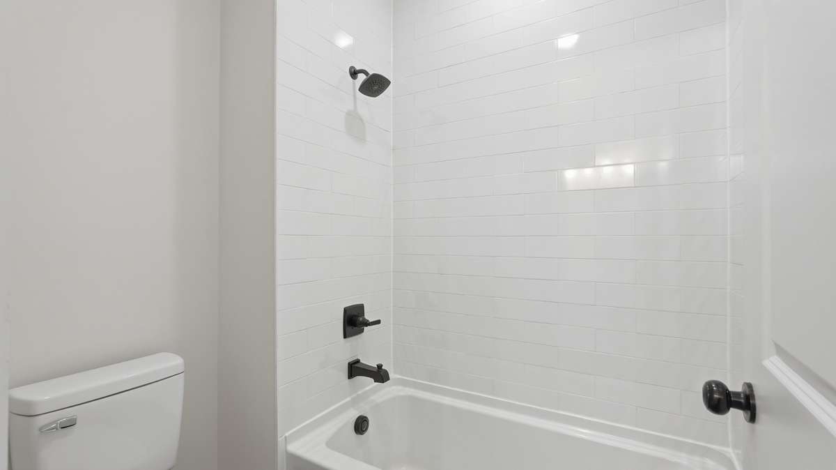 Tiled shower and bath