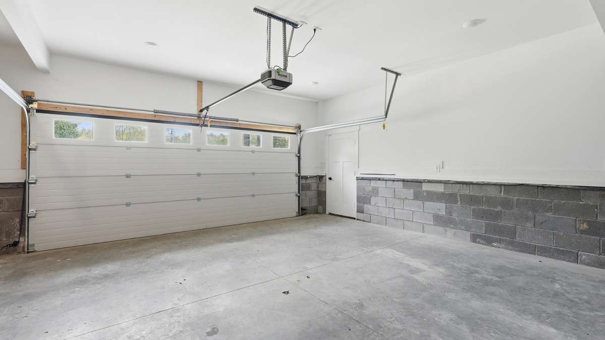 2 car garage with pedestrian door