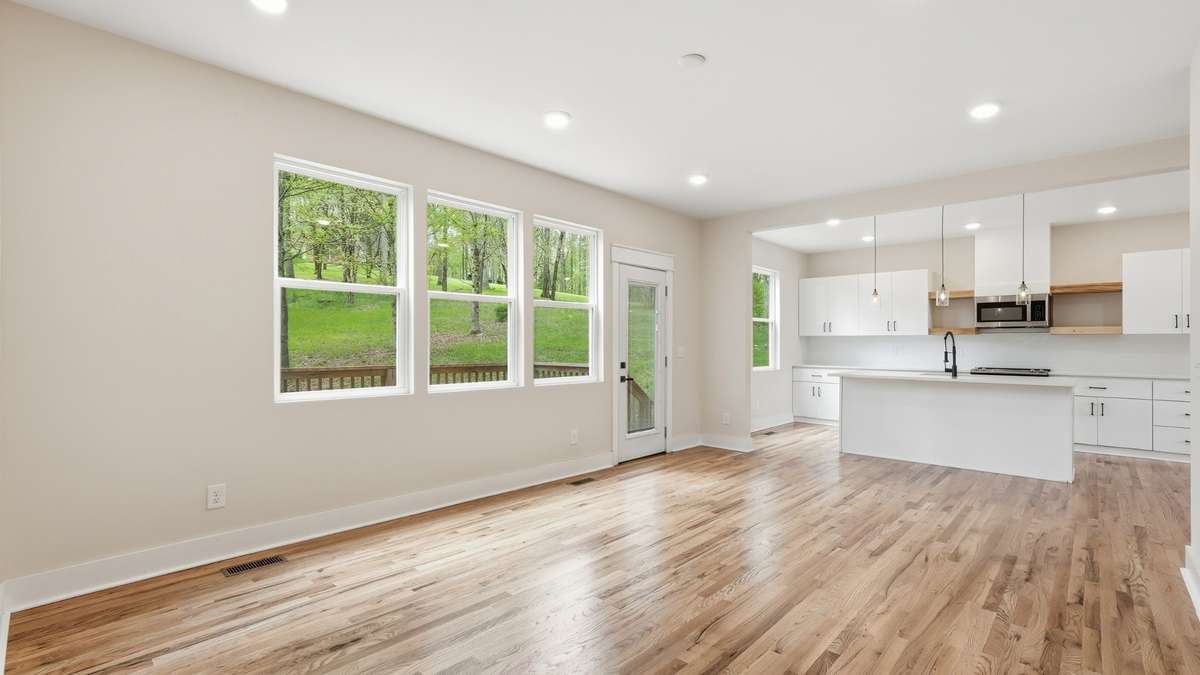Large living room and gorgeous hardwoods
