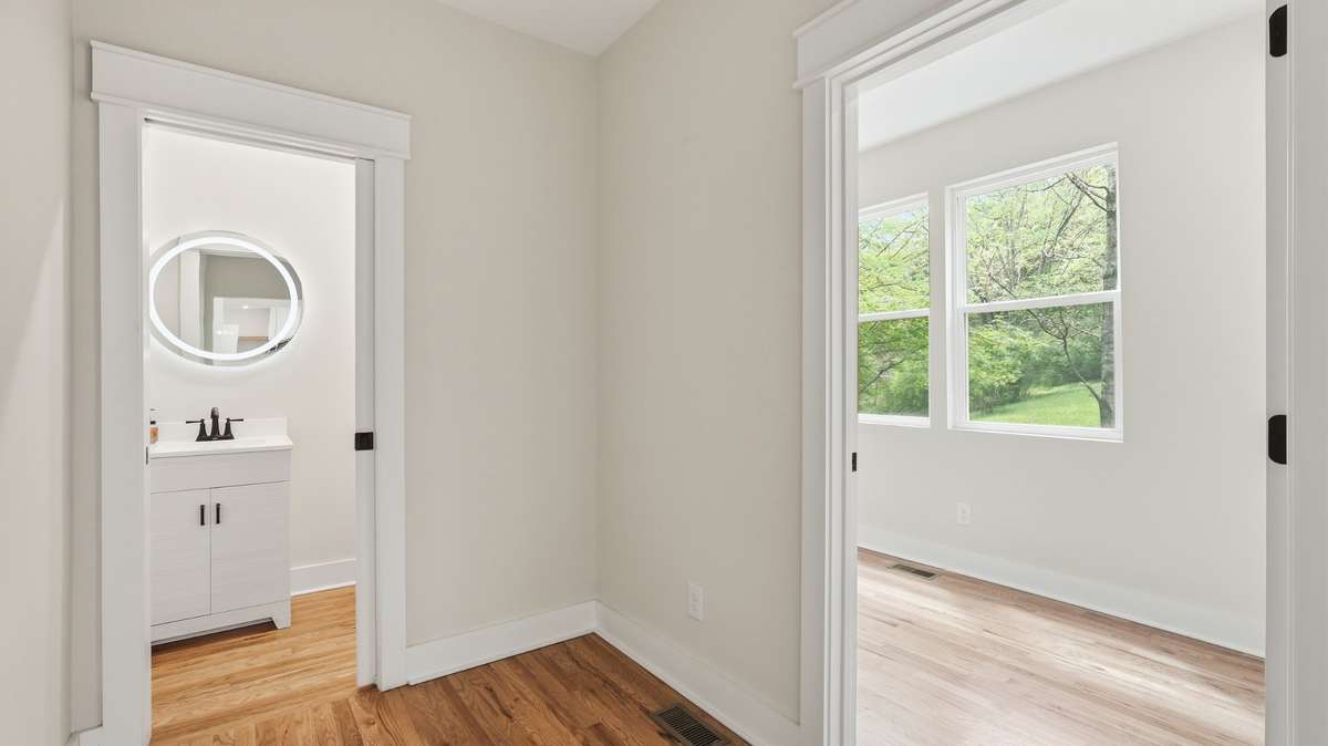 Hallway to office and powder bath