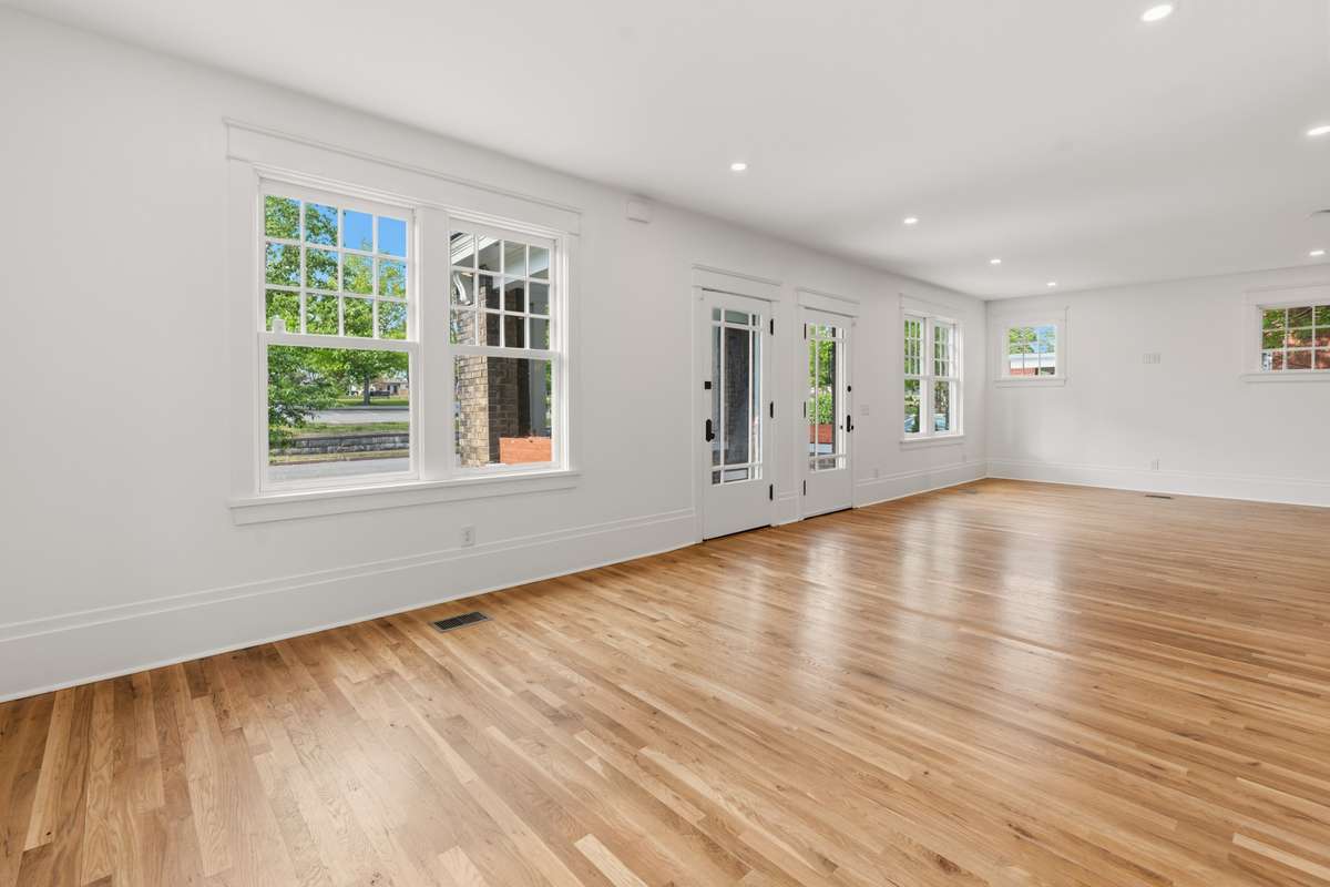 Large living room and dining room provides many living arrangements.