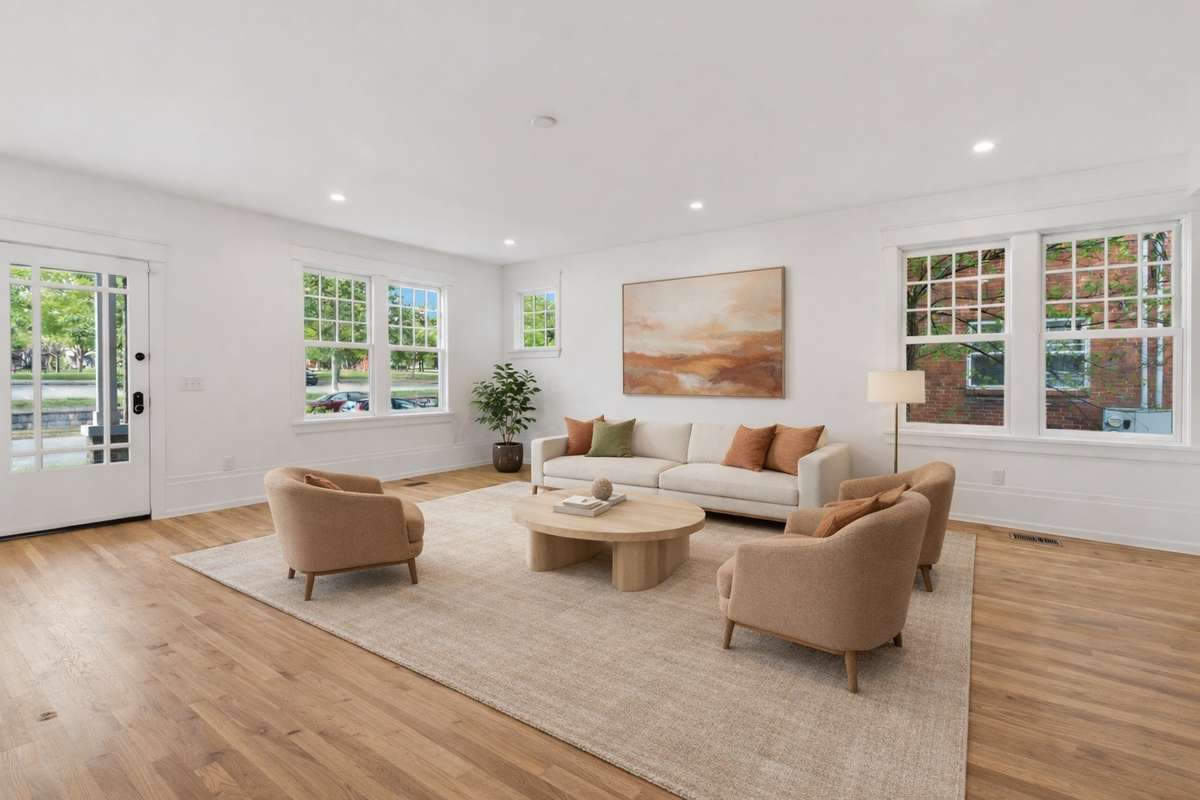 Virtually staged living room