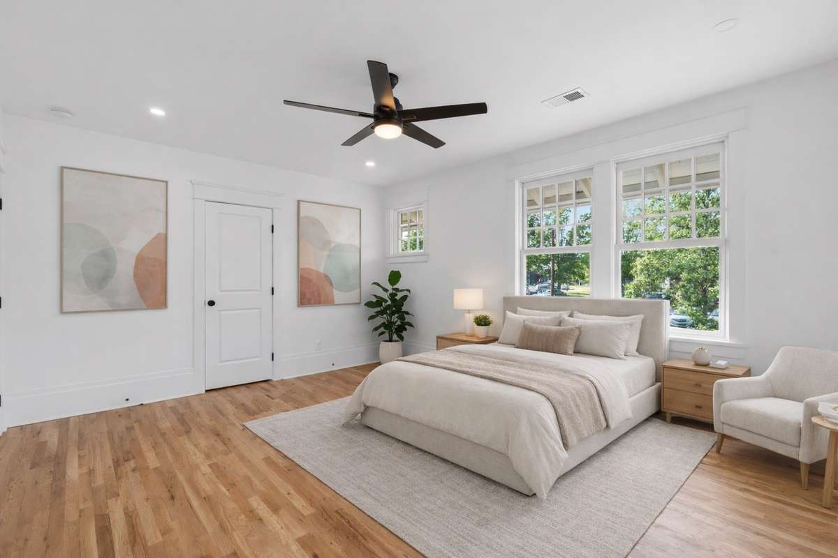 Virtually staged upstairs bedroom (with ensuite)
