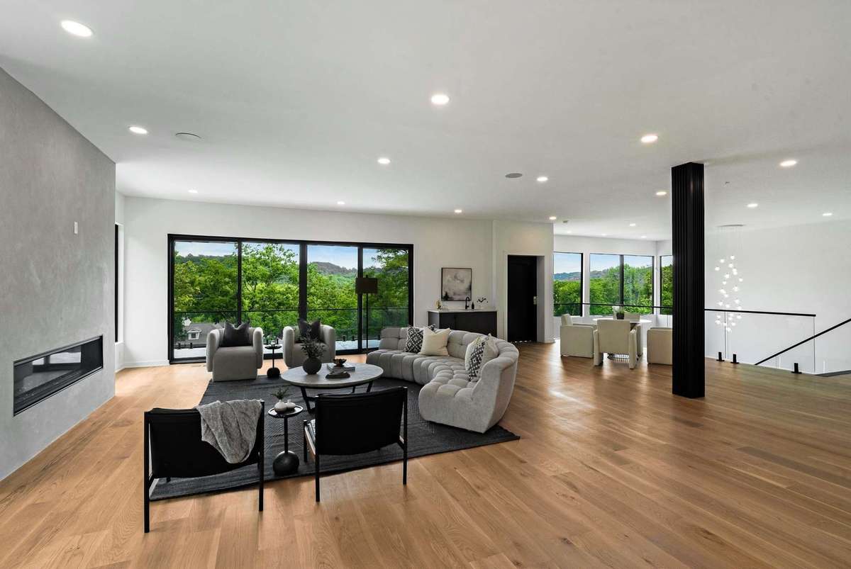The main level of the home looks out to incredible hillside views.