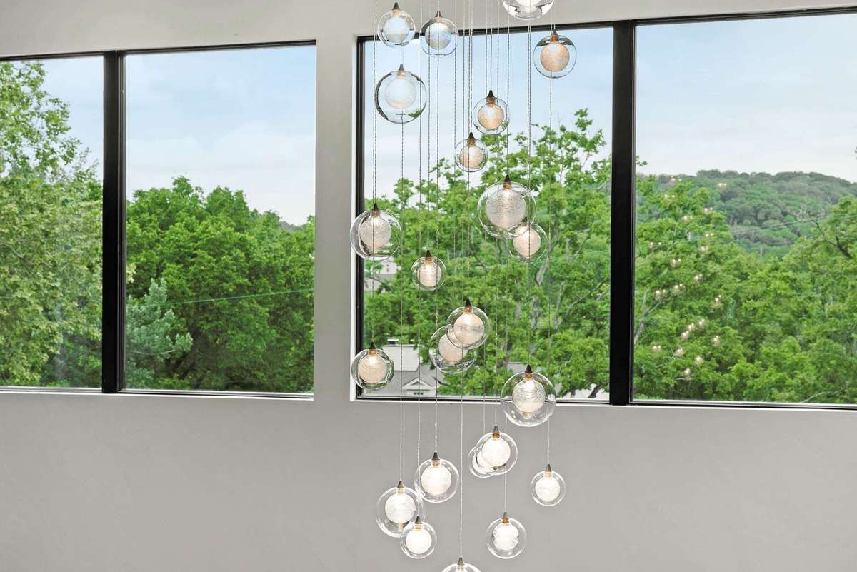 Entry foyer cascading chandelier