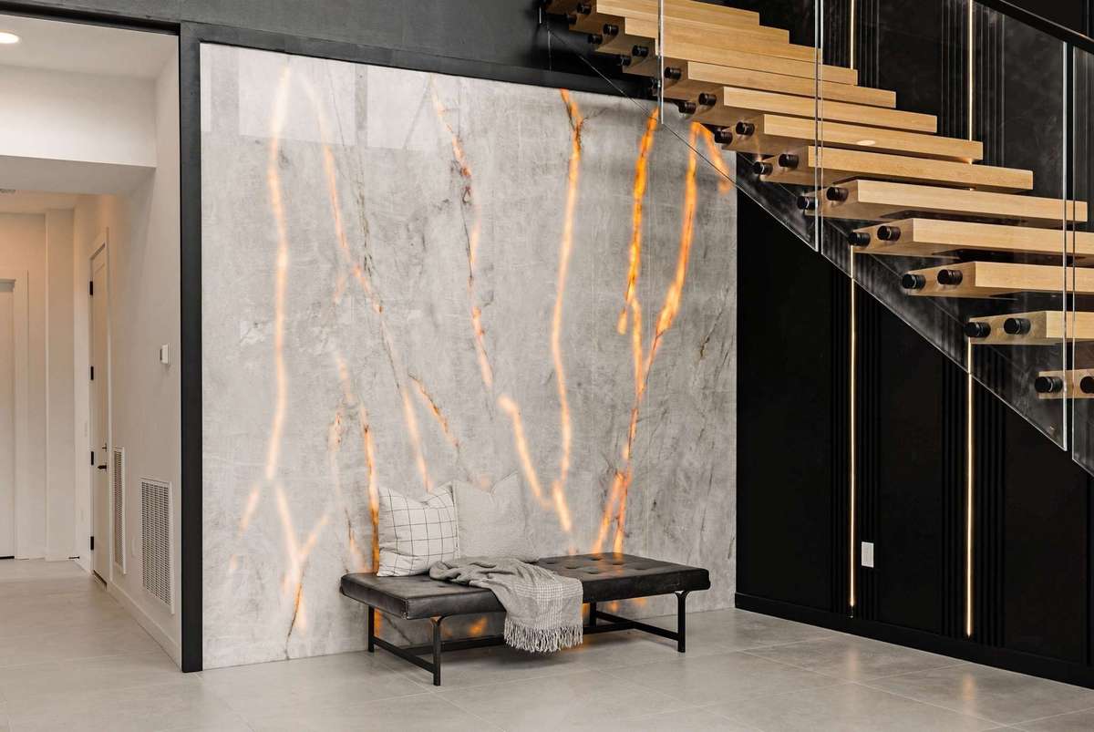 Illuminated Quartzite Wall.