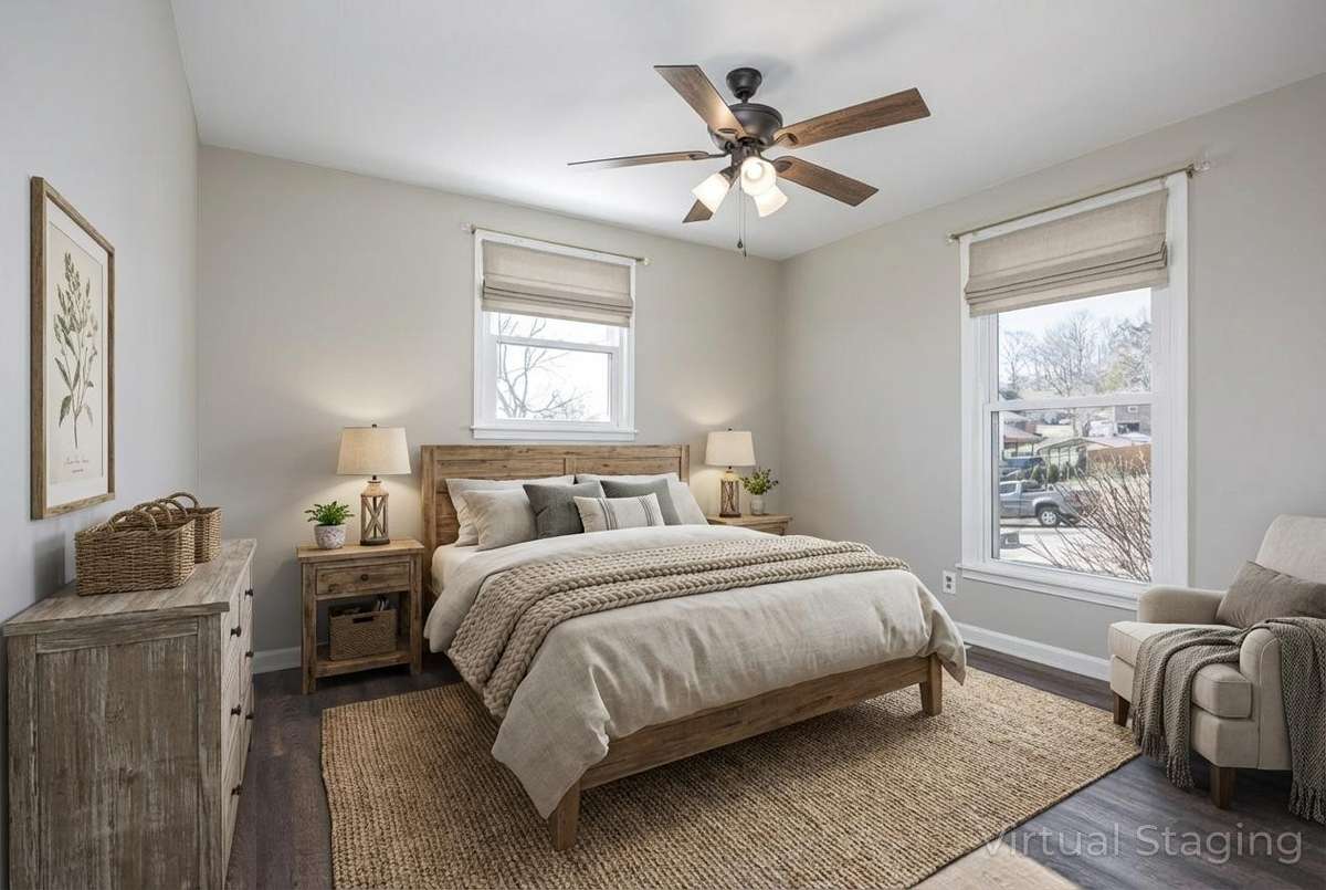 virtually staged first secondary bedroom