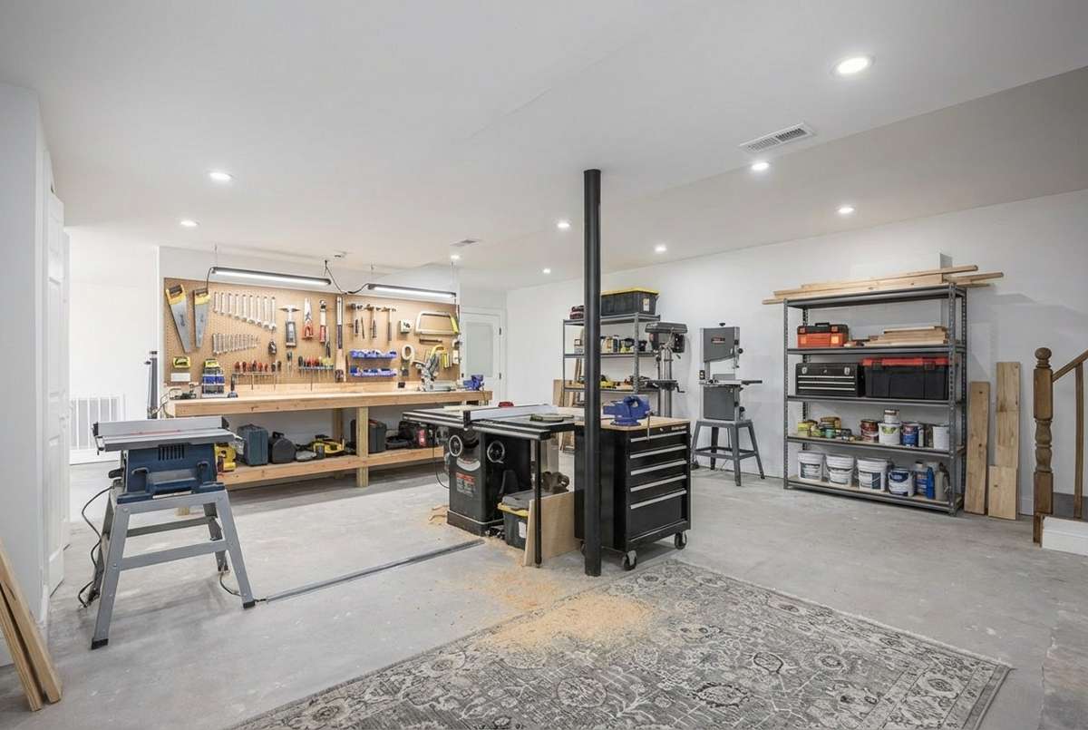 Or -- a woodworking shop! (virtually staged)