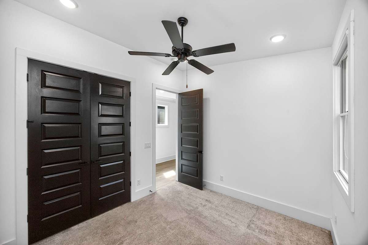 One of the three bedrooms on the second level.