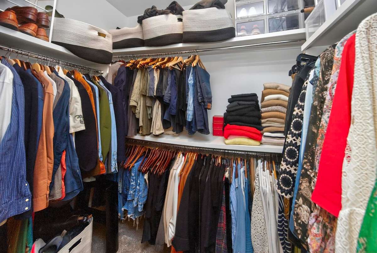 The walk-in primary closet.