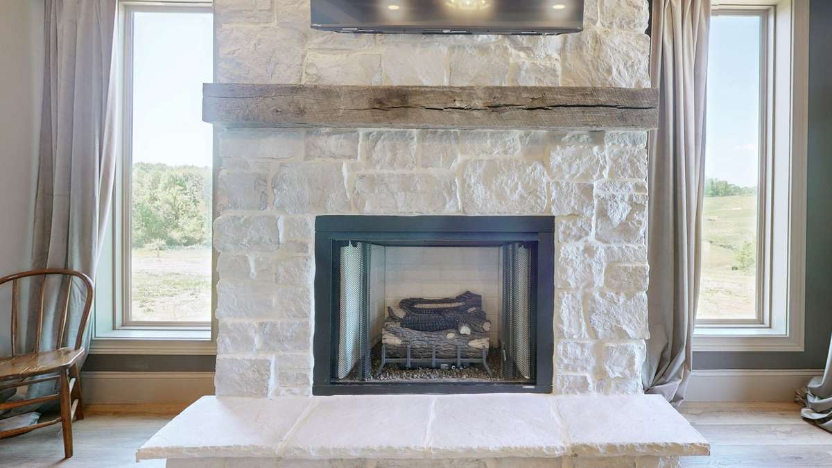 Great Stone Gas Fireplace in the Master Bedroom Suite.