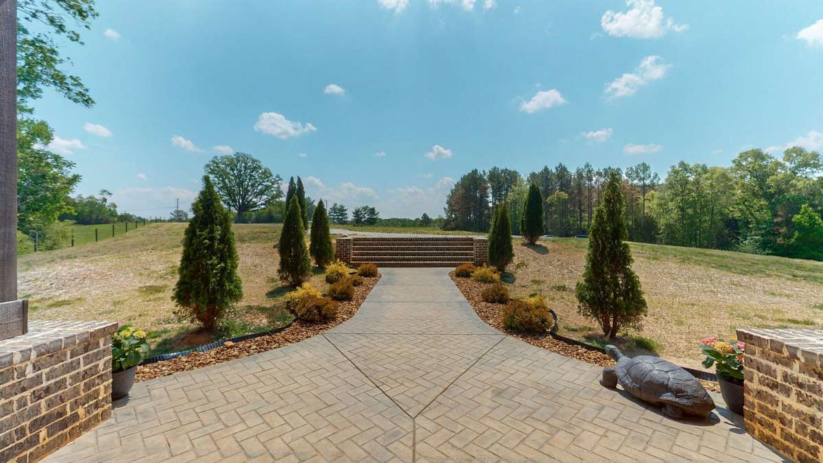 Looking out to the driveway from the front door.