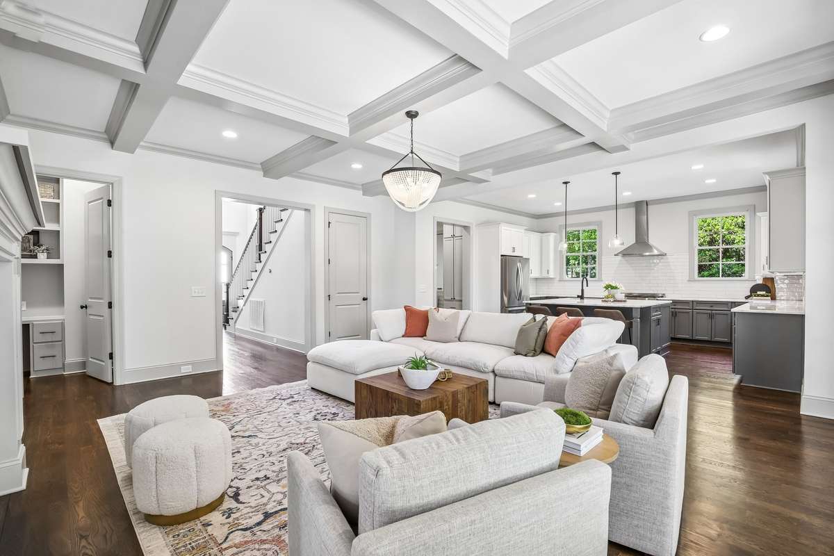 Open-concept layout with easy flow to kitchen