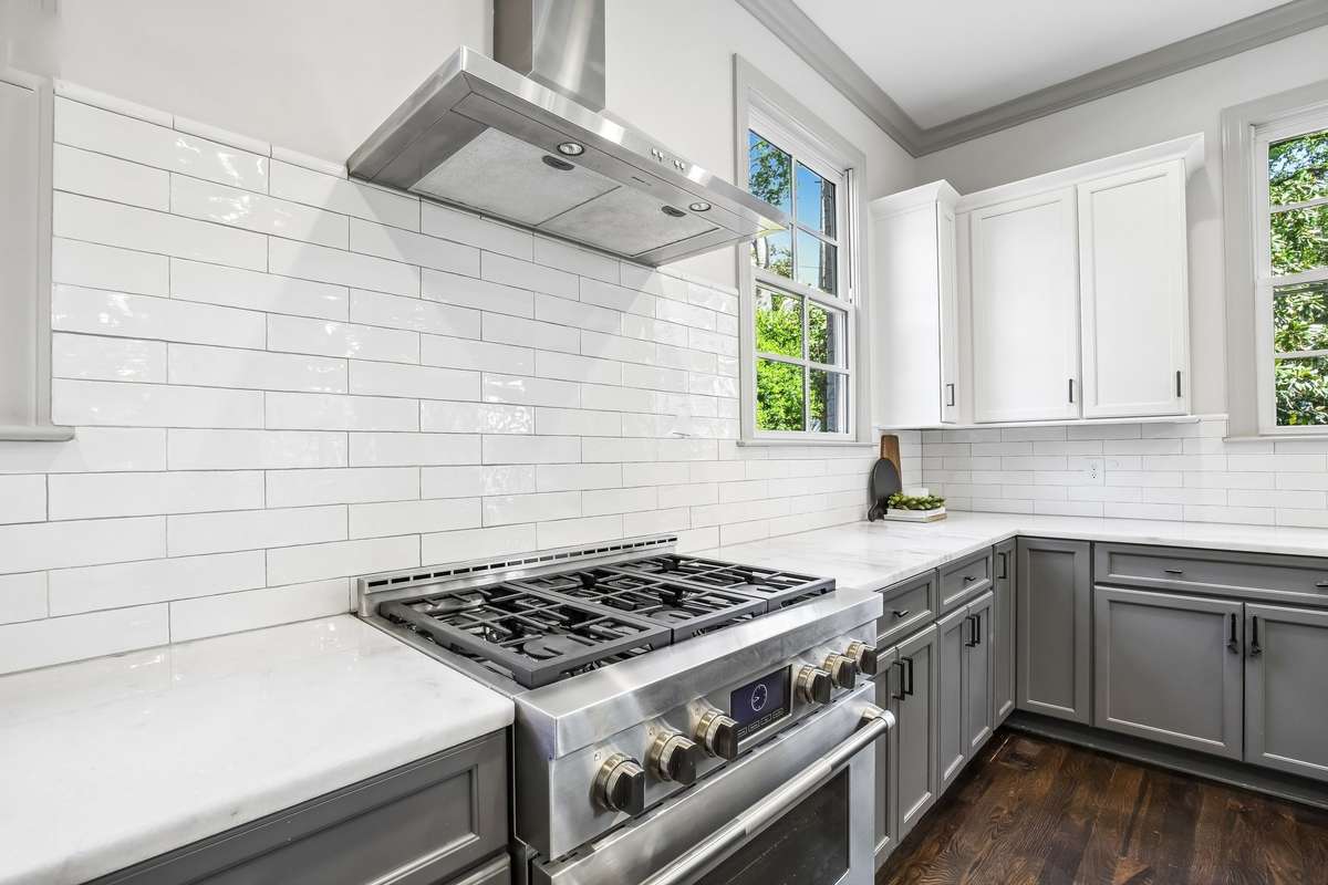 Subway tile backsplash with clean, timeless finish