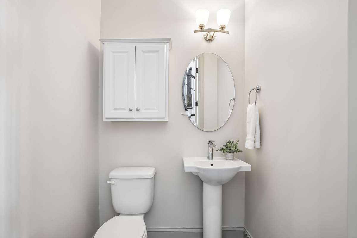 Powder bath conveniently located on the main floor