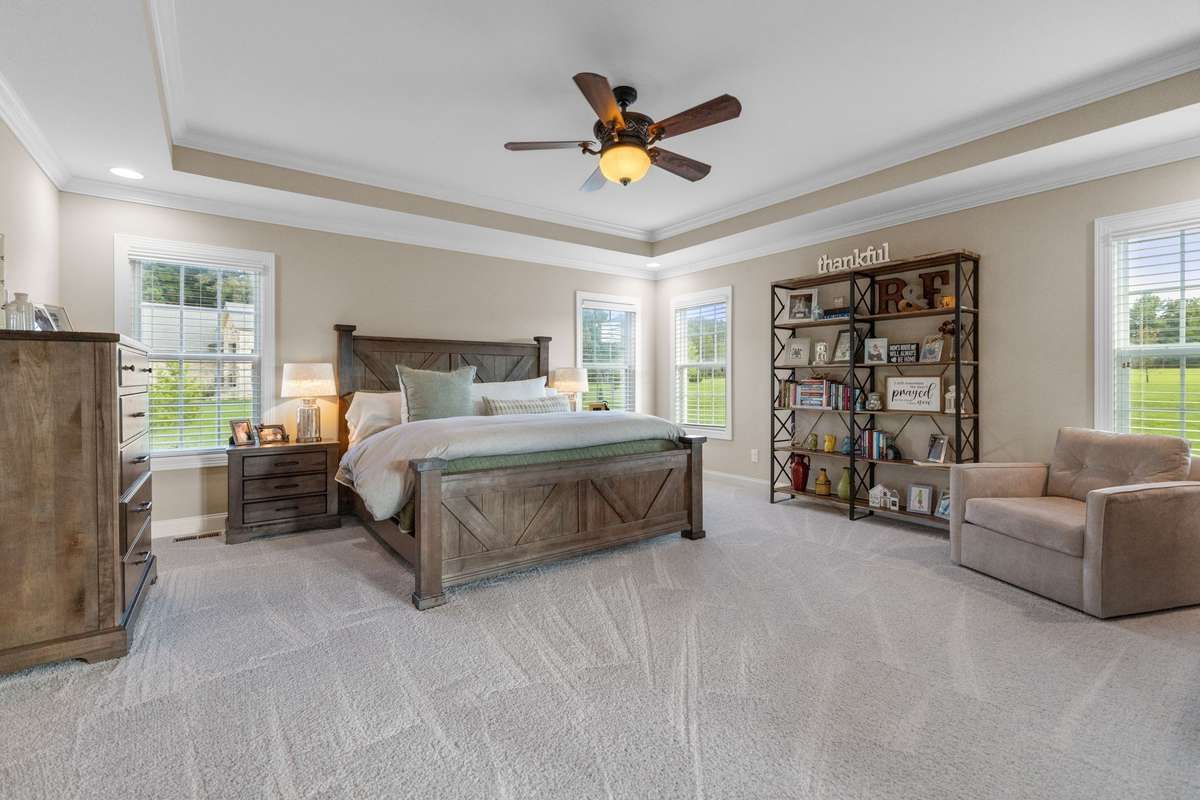 Master Bedroom with Tray Ceilings