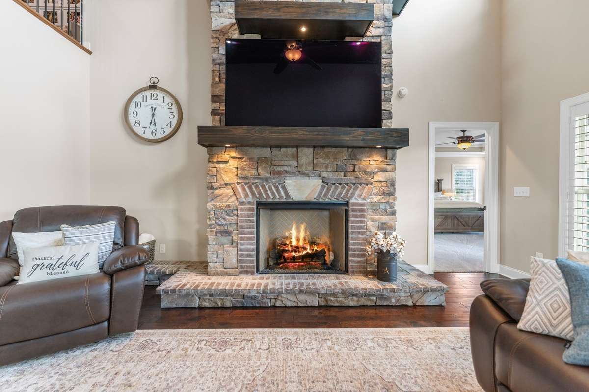 Enjoy winter nights by your gas log fireplace.
