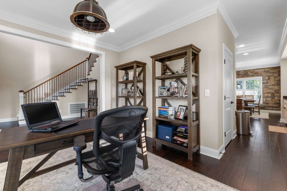 Flex Space just off the foyer could be used as an office, library, sitting room, or formal dining room.
