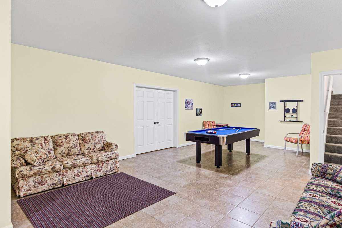 Expansive finished basement
