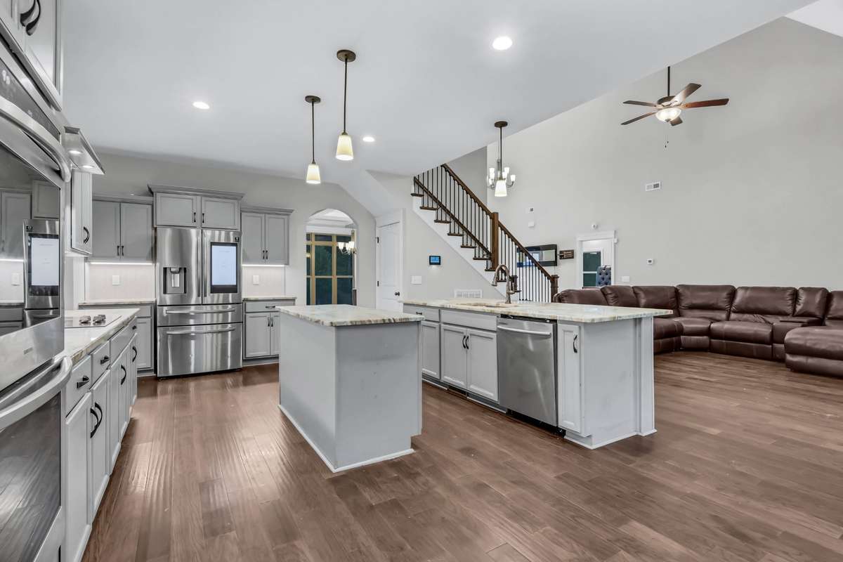 Kitchen & Living Room View