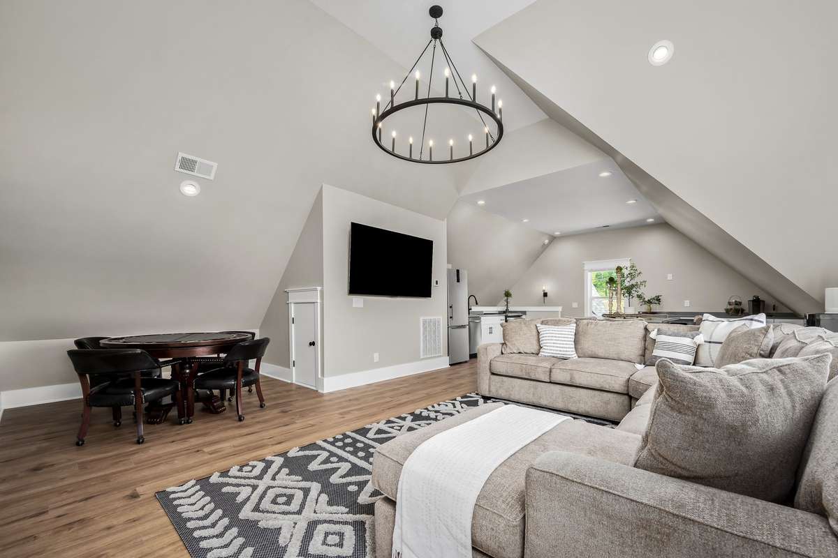 Living area inside the separate apartment