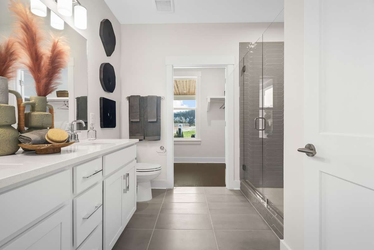 Photos shown are of a model home and are for illustrative purposes only. The actual home will vary in finishes, materials, colors, options, and upgrades. Buyers should verify all features and selections prior to purchase.