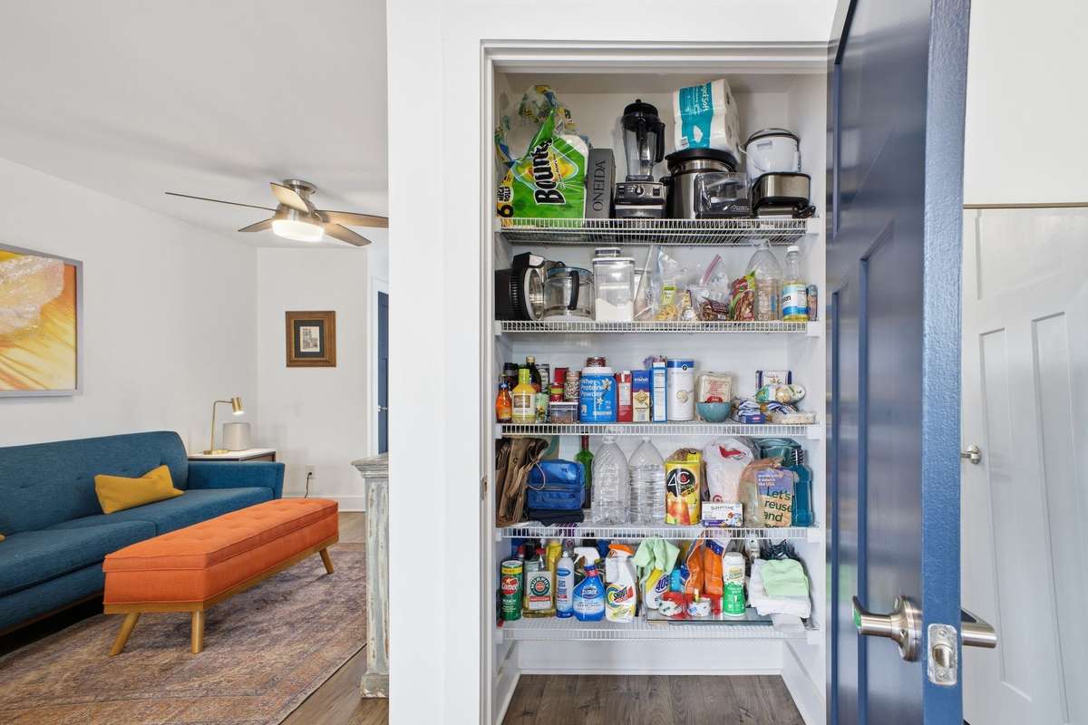 Spacious pantry in kitchen.