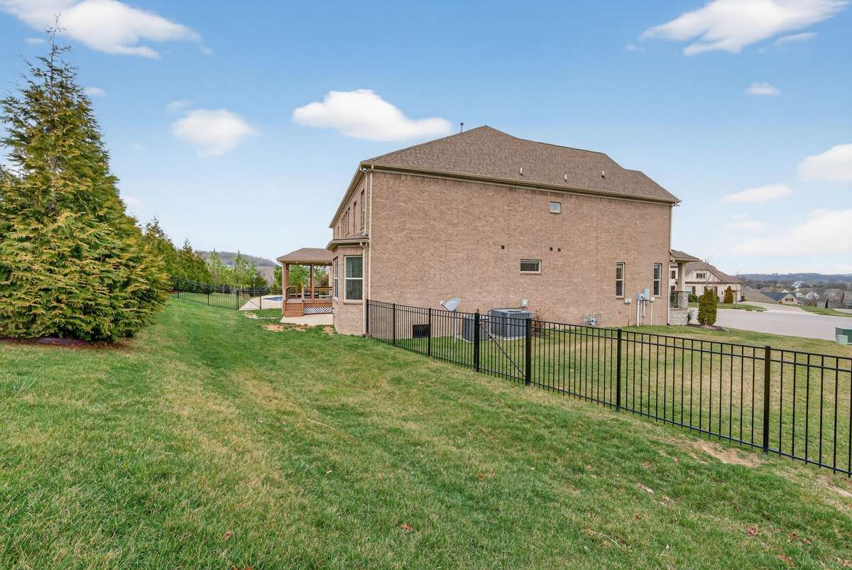 Even with the pool, the yard has ample space to playing.