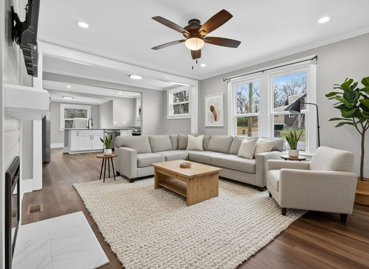 Virtually Staged Living Room