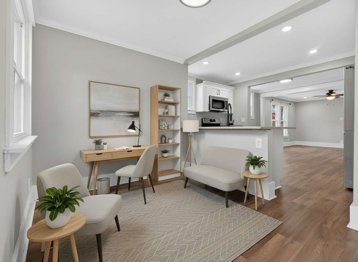 Virtually Staged, could be used as a sitting room or office area