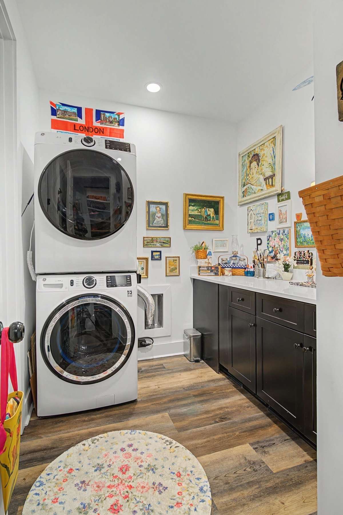 Directly across from the pantry is the entrance to the laundry room.  It conveniently connects to the primary suite.