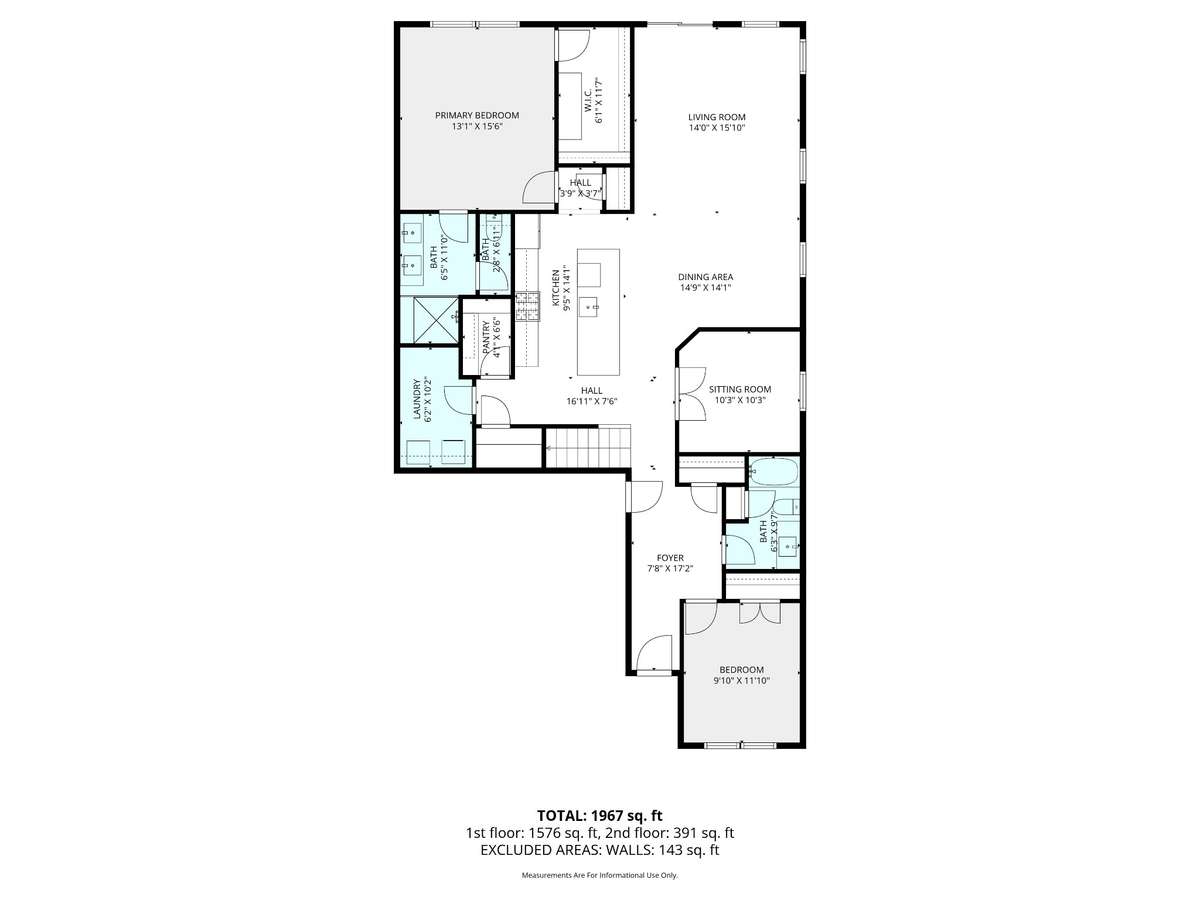 First Floor floorplan - measurements are good estimates