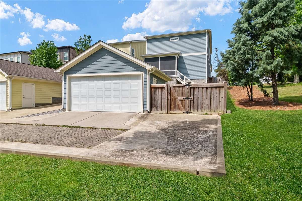 Private 2-car garage with alley access.