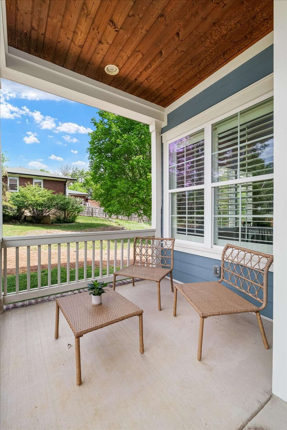 Quiet front porch, tucked away from the street.