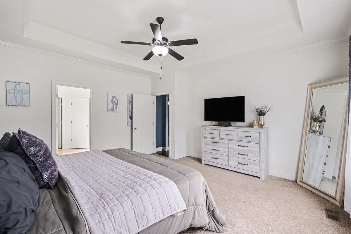 Primary bedroom is large!!