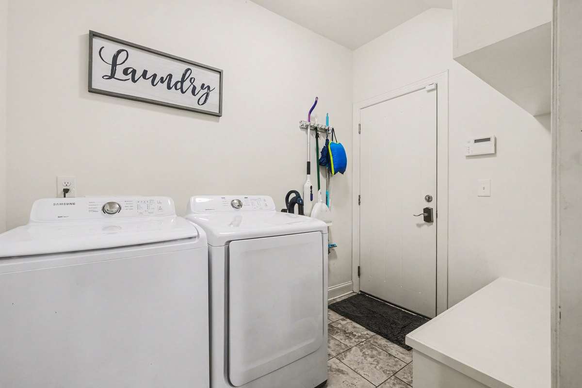 Laundry room with access to Primary bedroom on main floor.
