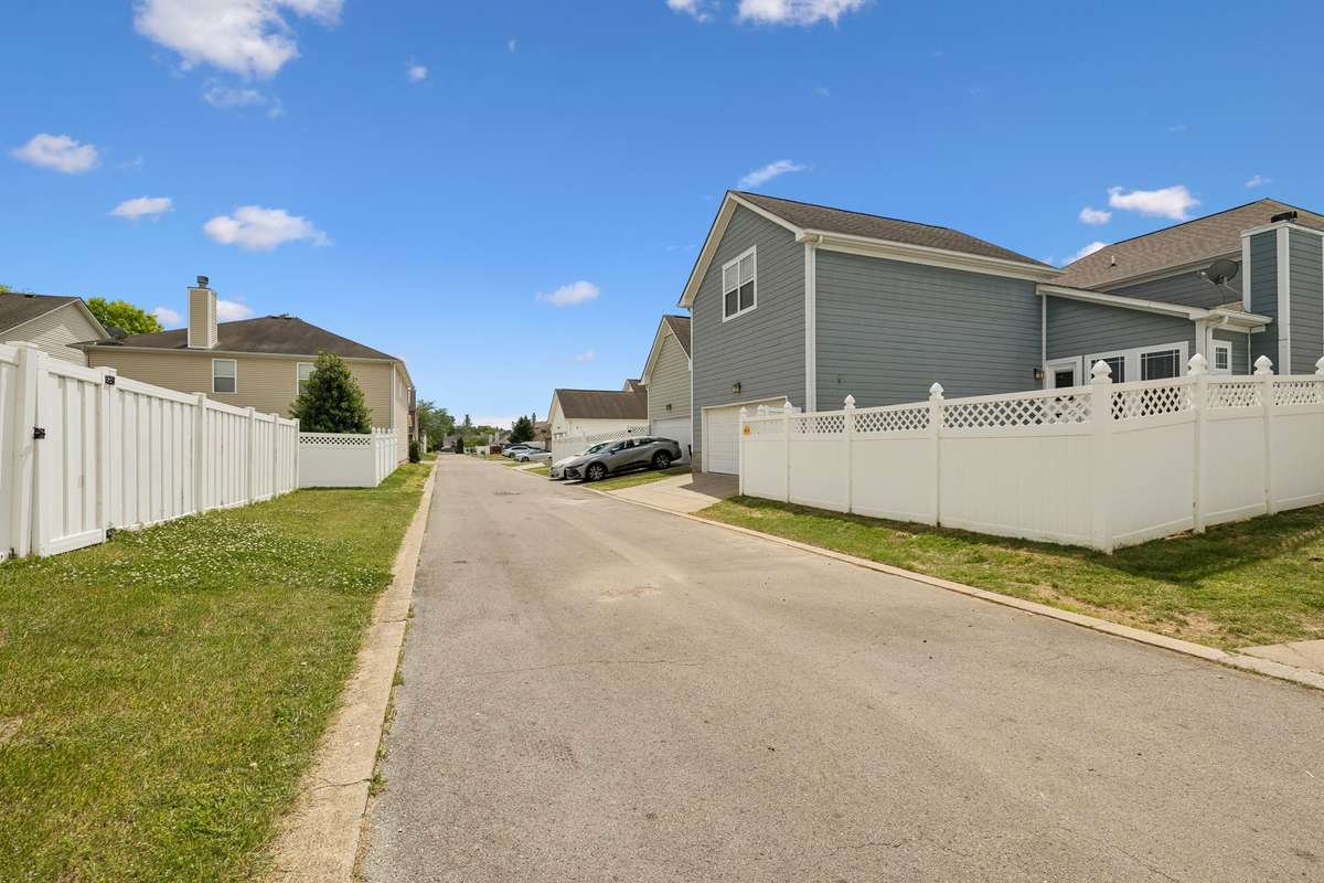 Alley access to two car garage