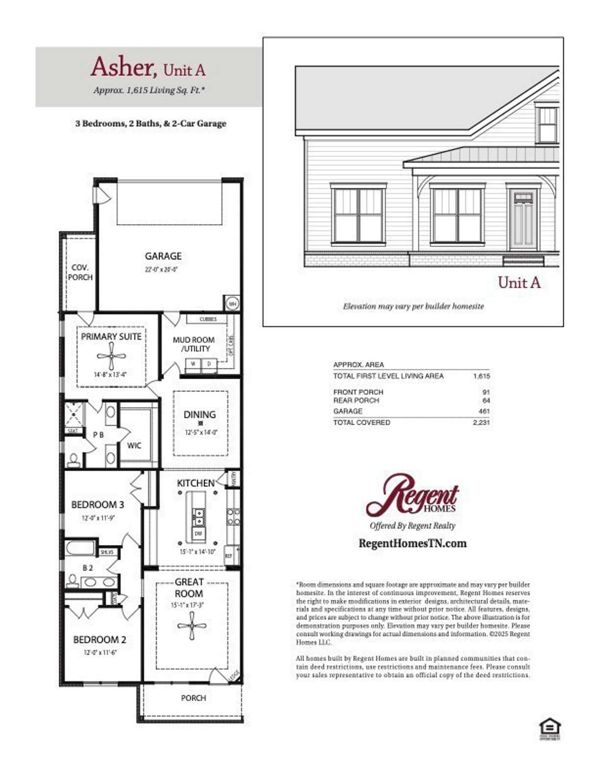 Brand new plan.  Excelllent 3 bedroom ranch townhome with partial fenced yard.  All media are of a similar plan.