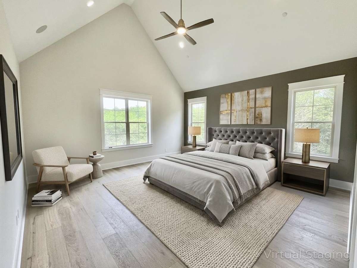 Virtually staged photo for inspiration only & to showcase how space can be used & furnished.
