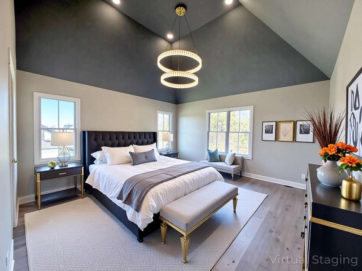 Virtually staged photo for inspiration only & to showcase how space can be used & furnished.