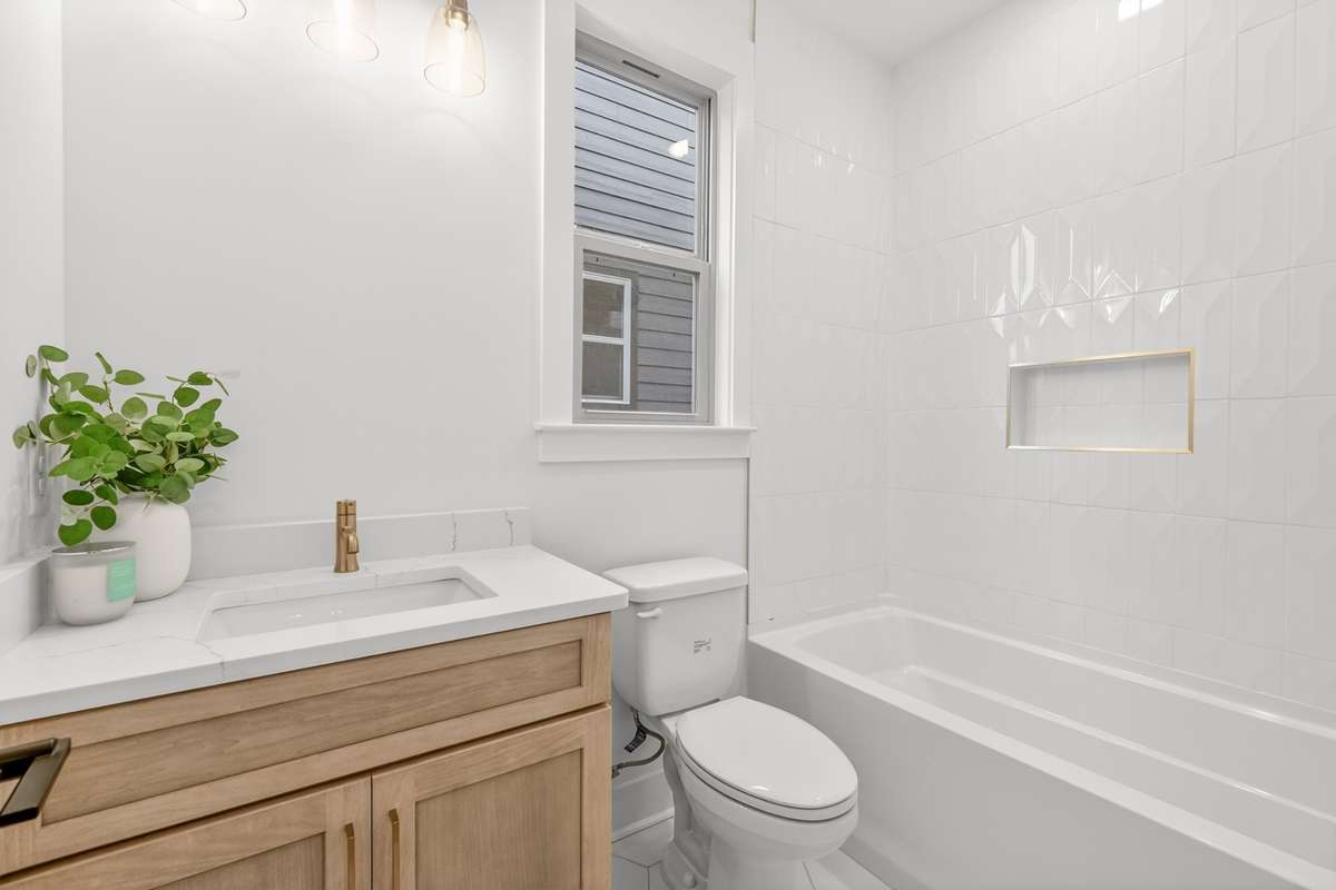 Secondary bathroom on main level.