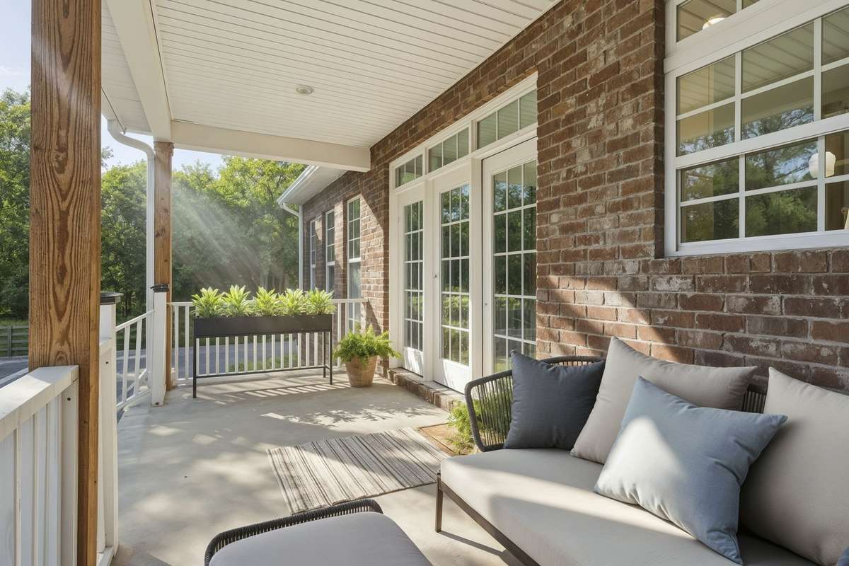 Covered Back Patio Virtually Staged