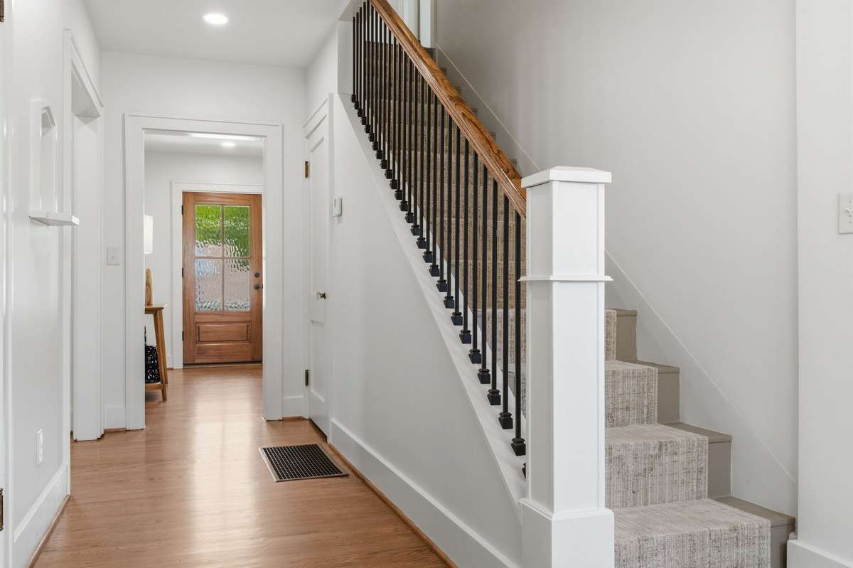 Staircase with Lovely Runner & Decorative Spindles