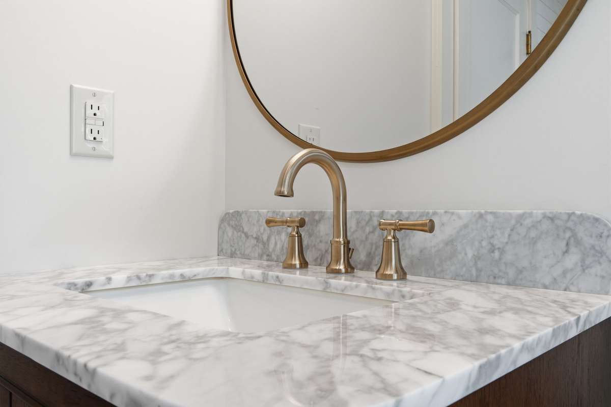 The well chosen fixtures are lovely throughout