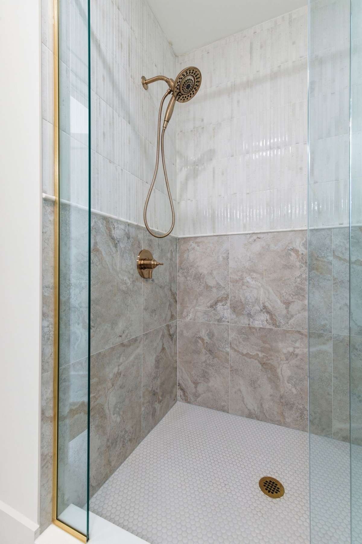 Glass Enclosed Tile Shower