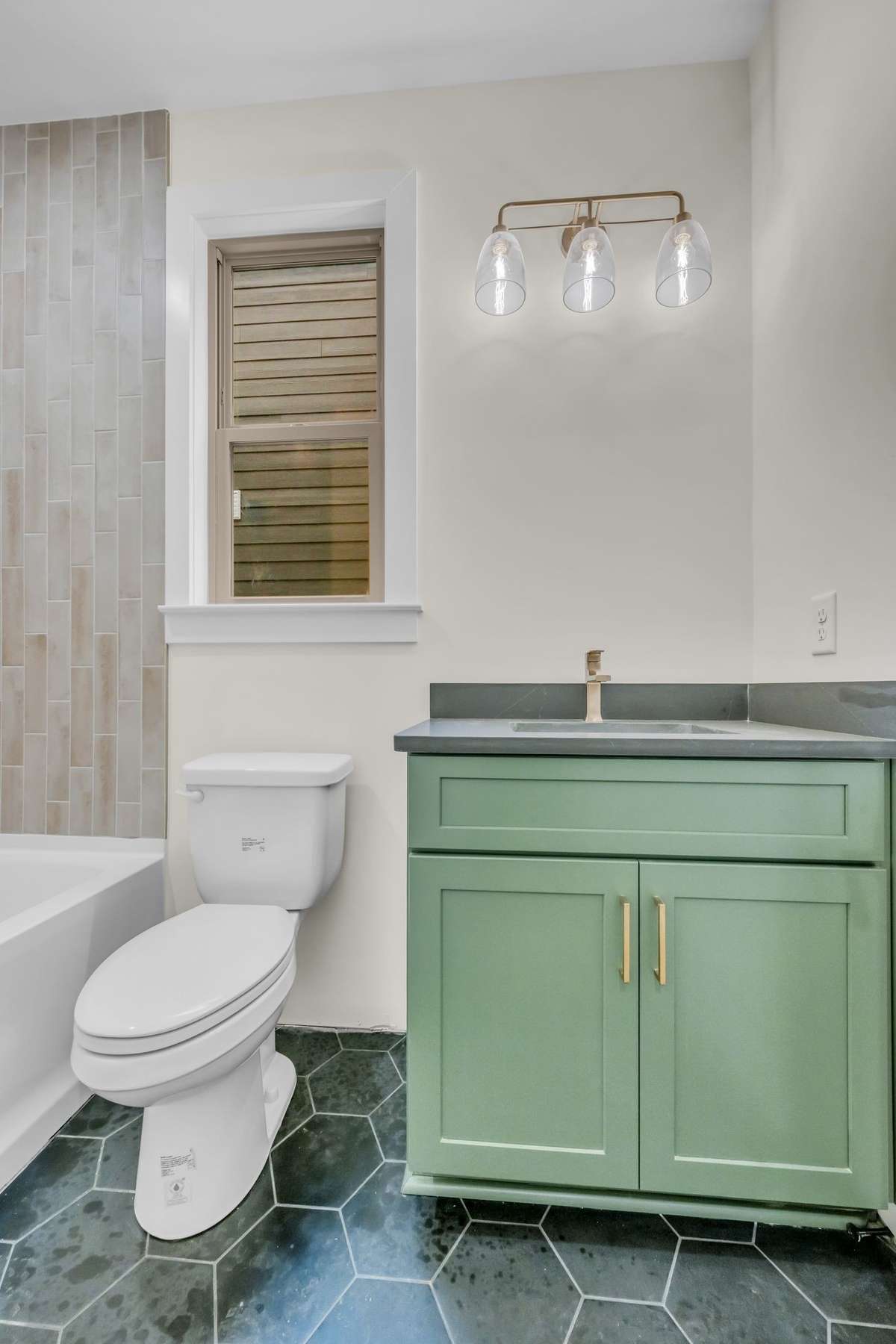 Secondary bathroom on main level.