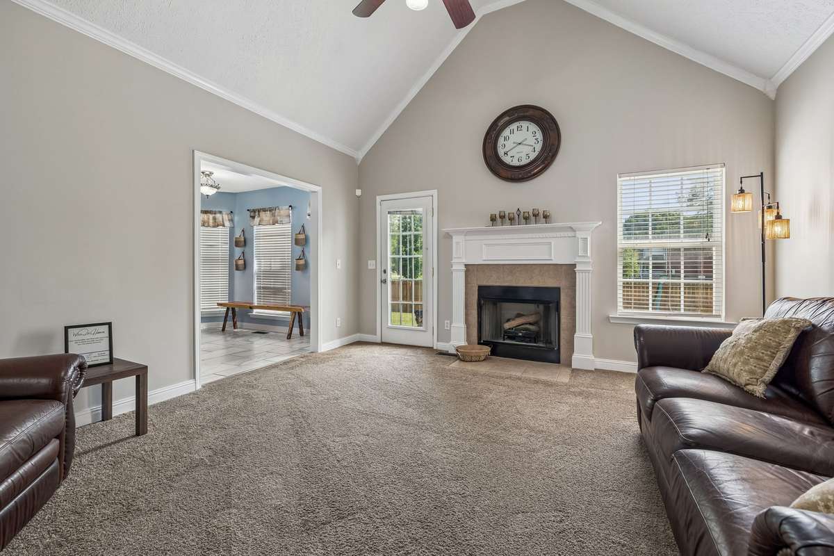 Living room offers an open feel with easy flow to nearby rooms.