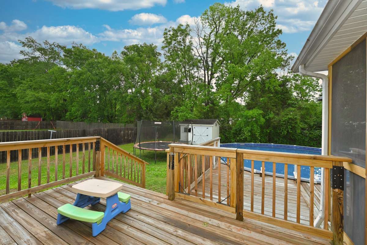Deck offers separate latched gate for safety